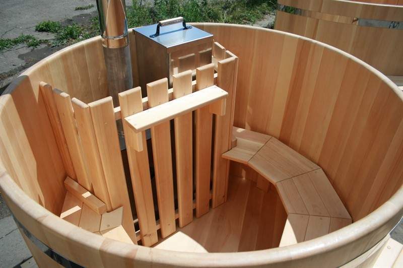 Круглая японская баня «Фурако» со встроенной дровяной печью на 6 человек, 1200x2000 мм (рис.1)
